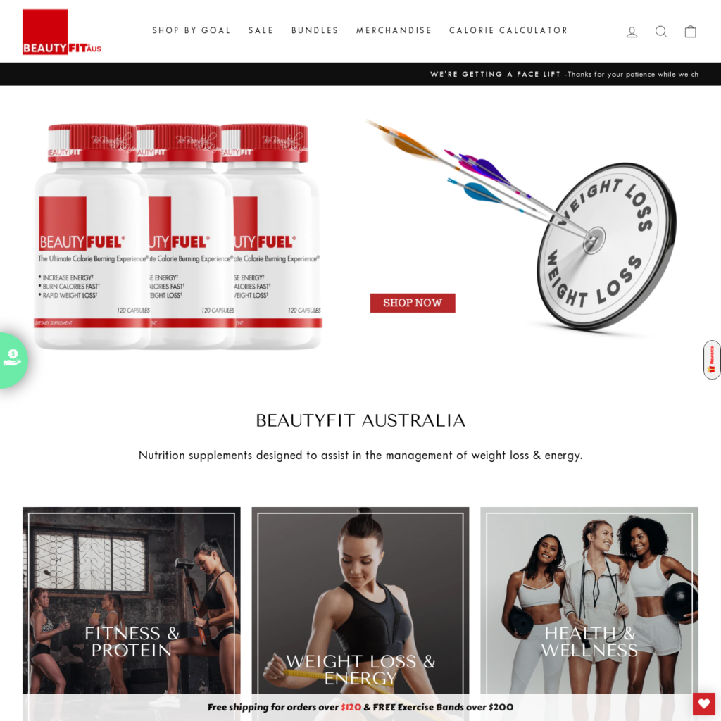 Beautyfit Tablet Website